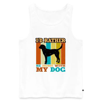 Harrier Dog Lover Silhouette Vintage Sunset - Débardeur bio Premium Homme - blanc - Devant - AI Model Male 178 light (178cm)