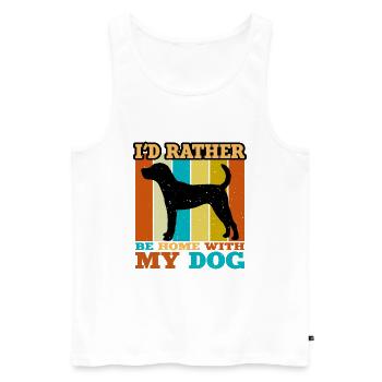 Jack Russell Dog Lover Silhouette Vintage Sunset - Débardeur bio Premium Homme - blanc - Devant - Michal (187cm)