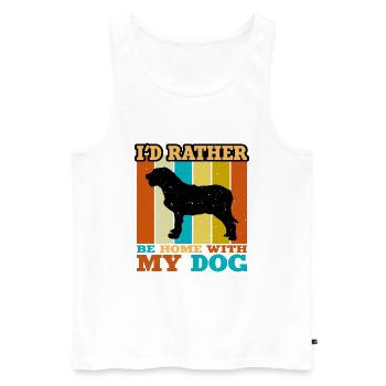 Istrian Coarse Haired Hound Dog Silhouette Retro - Men's Premium Organic Tank Top - white - Front - AI Model Male 178 light (178cm)