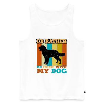 Hovawart Dog Lover Silhouette Vintage Sunset - Débardeur bio Premium Homme - blanc - Devant - Michal (187cm)