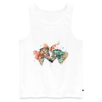 Zebras In Love - Männer Premium Bio Tank Top - Weiß - Vorne - Michal (187cm)