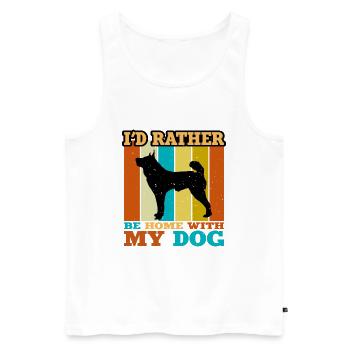 Karelian Bear Dog Lover Silhouette Vintage Sunset - Men's Premium Organic Tank Top - white - Front - Michal (187cm)