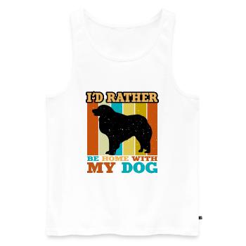 Kuvasz Dog Lover Silhouette Vintage Sunset - Débardeur bio Premium Homme - blanc - Devant - Michal (187cm)