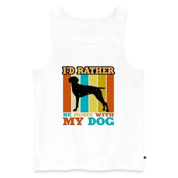 Old Danish Pointer Dog Silhouette Retro Sunset - Men's Premium Organic Tank Top - white - Front - Michal (187cm)