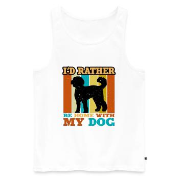Labradoodle Dog Lover Silhouette Vintage Sunset - Men's Premium Organic Tank Top - white - Front - AI Model Male 178 light (178cm)