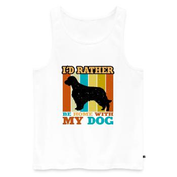 Welsh Springer Spaniel Dog Silhouette Retro Sunset - Débardeur bio Premium Homme - blanc - Devant - Michal (187cm)