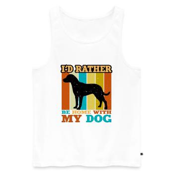 Uruguayan Cimarron Dog Silhouette Retro Sunset - Men's Premium Organic Tank Top - white - Front - Michal (187cm)