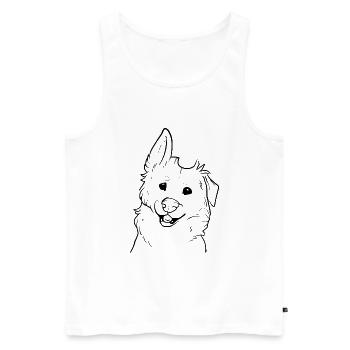 Chien amusant et drôle - Débardeur bio Premium Homme - blanc - Devant - AI Model Male 178 light (178cm)