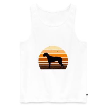 American Foxhound Dog Love Silhouette Retro Sunset - Débardeur bio Premium Homme - blanc - Devant - Michal (187cm)