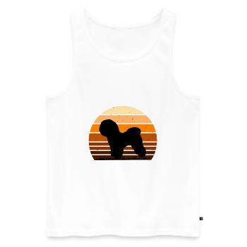 Bichon Frise Dog Lover Silhouette Vintage Sunset - Débardeur bio Premium Homme - blanc - Devant - Michal (187cm)