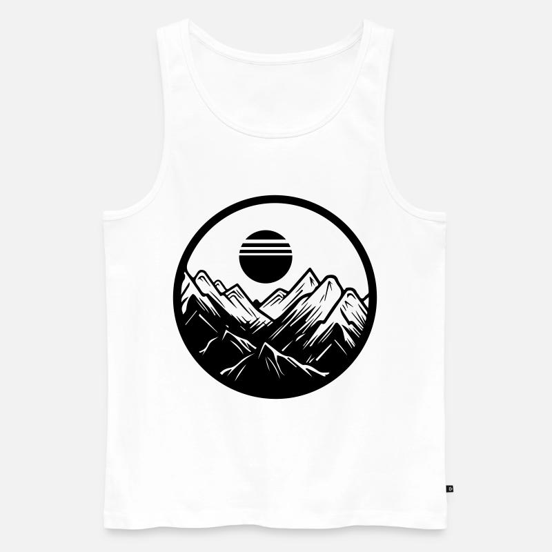 Berge Symbol Mountains - Männer Premium Bio Tank Top - Weiß