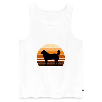 Bucovina Berger Chien Amour Silhouette Rétro Coucher de Soleil - Débardeur bio Premium Homme - blanc - Devant - Michal (187cm)
