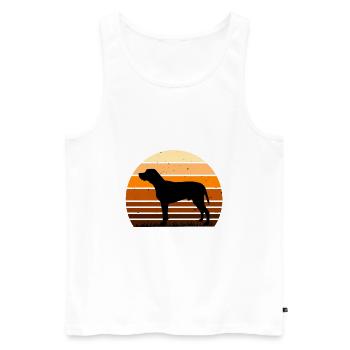 Braque Du Bourbonnais Chien Silhouette Rétro Coucher de Soleil - Débardeur bio Premium Homme - blanc - Devant - Michal (187cm)
