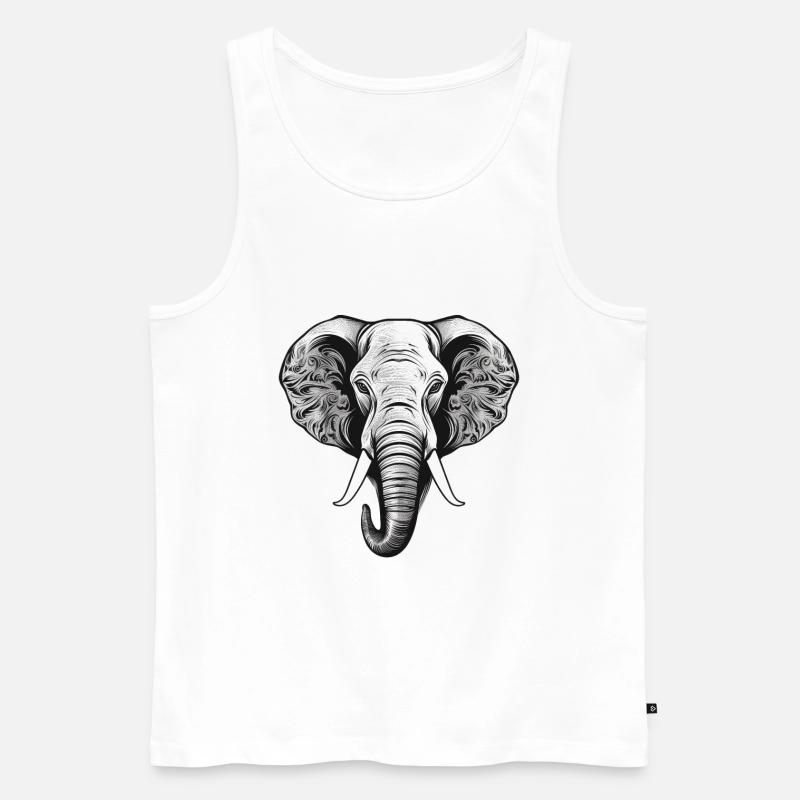 Elefant - Männer Premium Bio Tank Top - Weiß