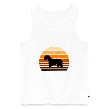 Cesky Terrier Hundeliebhaber Silhouette Vintage Sonnenuntergang - Männer Premium Bio Tank Top - Weiß - Vorne - Michal (187cm)