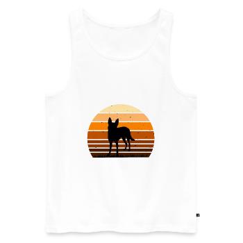Carolina Dog Lover Silhouette Vintage Sunset - Débardeur bio Premium Homme - blanc - Devant - Michal (187cm)