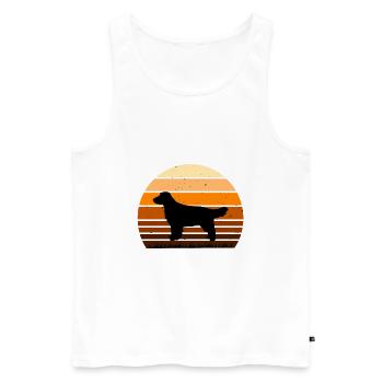 Field Spaniel Hund Liebhaber Silhouette Vintage Sonnenuntergang - Männer Premium Bio Tank Top - Weiß - Vorne - Michal (187cm)