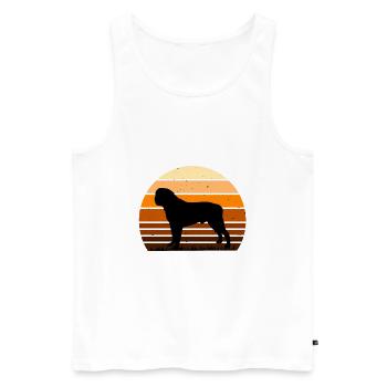 Englisch Mastiff Hund Liebe Silhouette Vintage Sonnenuntergang - Männer Premium Bio Tank Top - Weiß - Vorne - Michal (187cm)