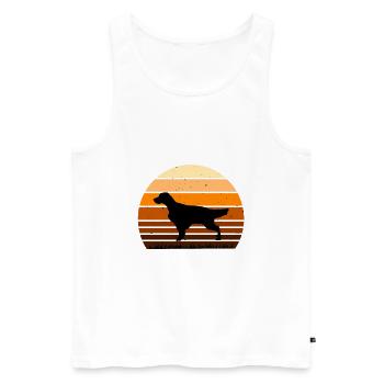 English Setter Dog Lover Silhouette Vintage Sunset - Men's Premium Organic Tank Top - white - Front - Michal (187cm)