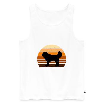 Georgian Schäferhund Liebe Silhouette Retro Sonnenuntergang - Männer Premium Bio Tank Top - Weiß - Vorne - Michal (187cm)