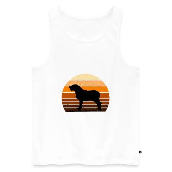 Istrian Coarse Haired Hound Dog Silhouette Retro - Men's Premium Organic Tank Top - white - Front - AI Model Male 178 light (178cm)