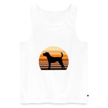 Jack Russell Dog Lover Silhouette Vintage Sunset - Débardeur bio Premium Homme - blanc - Devant - Michal (187cm)