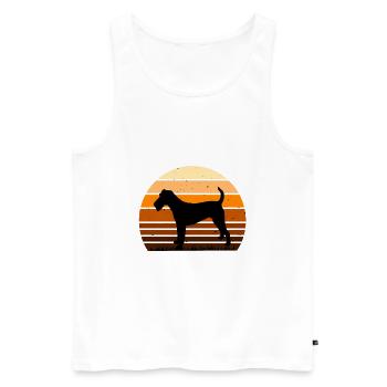 Irish Terrier Dog Lover Silhouette Vintage Sunset - Débardeur bio Premium Homme - blanc - Devant - Michal (187cm)