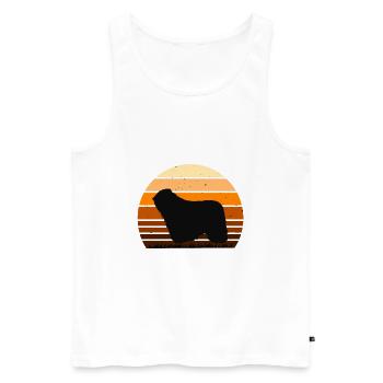 Komondor Dog Lover Silhouette Vintage Sunset - Débardeur bio Premium Homme - blanc - Devant - Michal (187cm)