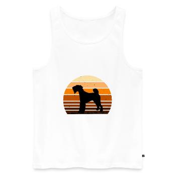 Lakeland Terrier Dog Lover Silhouette Retro Sunset - Débardeur bio Premium Homme - blanc - Devant - Michal (187cm)
