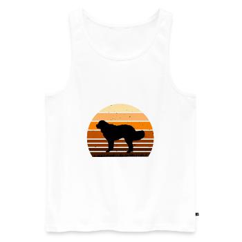 Landseer Dog Lover Silhouette Vintage Sunset - Débardeur bio Premium Homme - blanc - Devant - Michal (187cm)