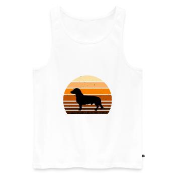 Westphalie Dachsbracke Dog Silhouette Retro Sun - Débardeur bio Premium Homme - blanc - Devant - Michal (187cm)