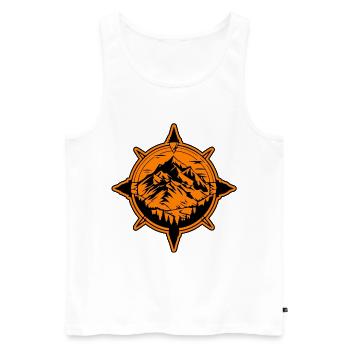 Symbole de voyage Compass Mountains - Débardeur bio Premium Homme - blanc - Devant - Michal (187cm)