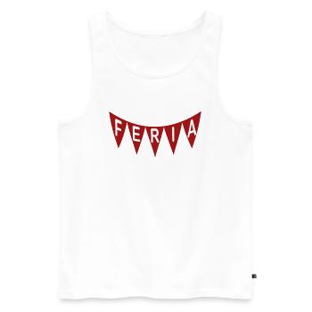 FERIA Red Banner - Men's Premium Organic Tank Top - white - Front - AI Model Male 178 light (178cm)