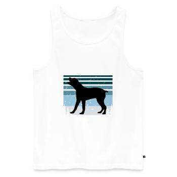 Boerboel Dog Lover Silhouette Vintage Sunset - Men's Premium Organic Tank Top - white - Front - Michal (187cm)