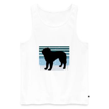 Bosnian Coarse Haired Hound Dog Silhouette Retro - Men's Premium Organic Tank Top - white - Front - AI Model Male 178 light (178cm)