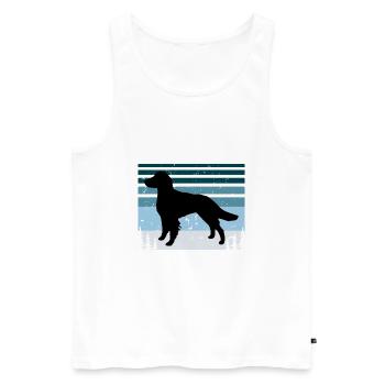 Britanny Dog Lover Silhouette Vintage Sunset - Débardeur bio Premium Homme - blanc - Devant - Michal (187cm)