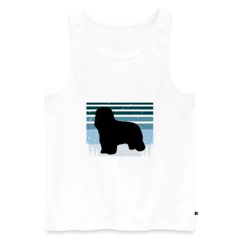 Briard Dog Lover Silhouette Vintage Sunset - Men's Premium Organic Tank Top - white - Front - Michal (187cm)