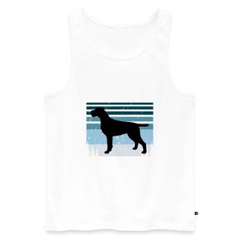 Cesky Fousek Dog Lover Silhouette Vintage Sunset - Débardeur bio Premium Homme - blanc - Devant - Michal (187cm)