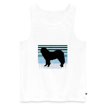 Caucasian Shepherd Dog Silhouette Retro Sunset - Men's Premium Organic Tank Top - white - Front - Michal (187cm)