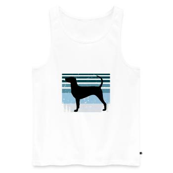 Dunker Dog Lover Silhouette Vintage Sunset - Débardeur bio Premium Homme - blanc - Devant - Michal (187cm)