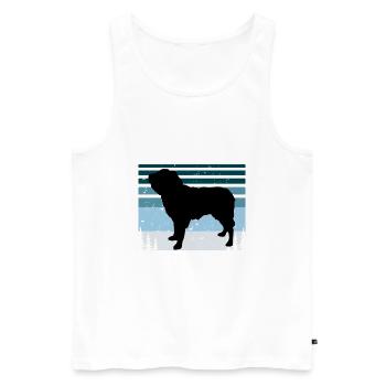 Dutch Smoushond Dog Love Silhouette Vintage Sunset - Débardeur bio Premium Homme - blanc - Devant - Michal (187cm)