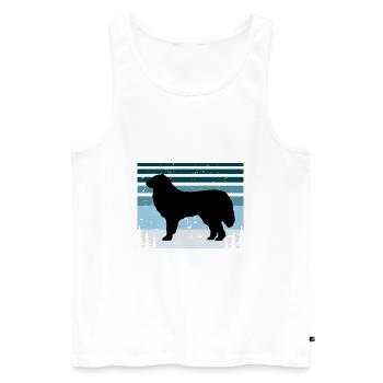 Great Pyrénées Dog Lover Silhouette Vintage Sunset - Débardeur bio Premium Homme - blanc - Devant - Michal (187cm)