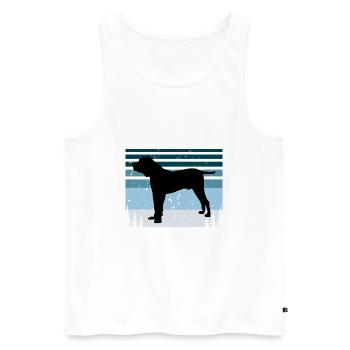 Kumaon Mastiff Hundeliebhaber Silhouette Vintage Sonnenuntergang - Männer Premium Bio Tank Top - Weiß - Vorne - Michal (187cm)