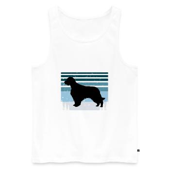 Welsh Springer Spaniel Dog Silhouette Retro Sunset - Débardeur bio Premium Homme - blanc - Devant - Michal (187cm)