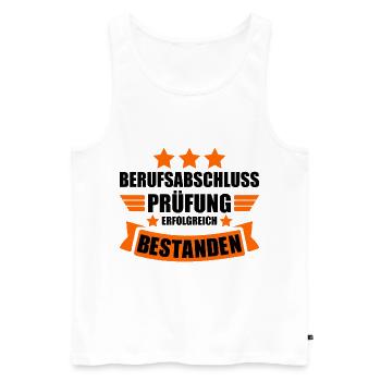 Berufsabschluss Prüfung bestanden für Gesellen - Männer Premium Bio Tank Top - Weiß - Vorne - Michal (187cm)