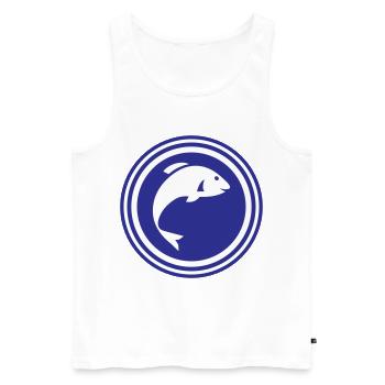 Symbole du poisson - Débardeur bio Premium Homme - blanc - Devant - AI Model Male 178 light (178cm)