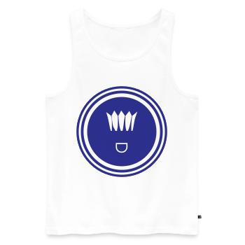 Symbole de badminton - Débardeur bio Premium Homme - blanc - Devant - AI Model Male 178 light (178cm)