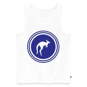 Animal kangourou - Débardeur bio Premium Homme - blanc - Devant - Michal (187cm)