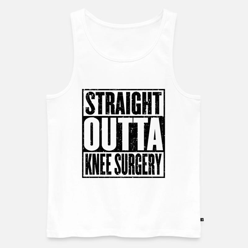 Gerade Knieoperation - Männer Premium Bio Tank Top - Weiß