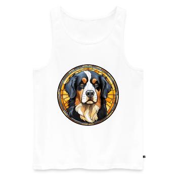 Berner Sennenhund Rasse Aquarellglas - Männer Premium Bio Tank Top - Weiß - Vorne - Michal (187cm)